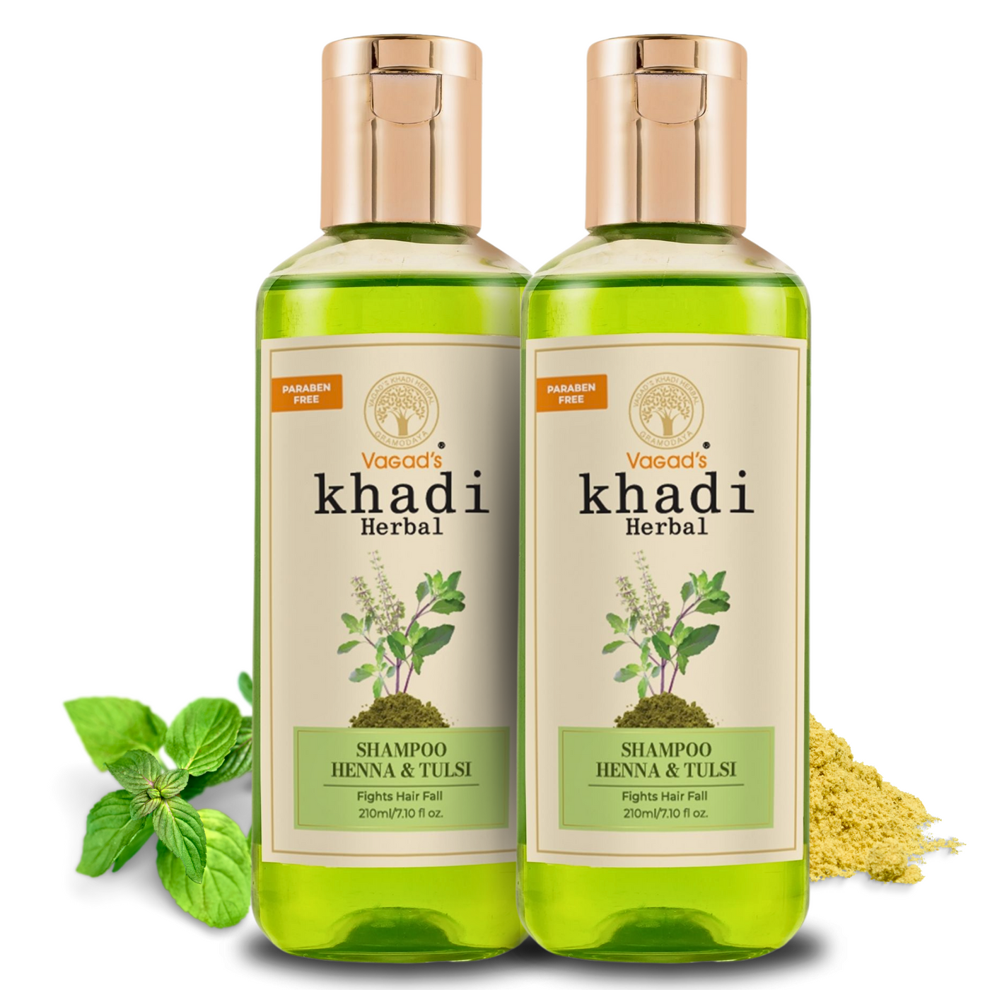 Vagad's Khadi Henna and Tulsi Shampoo (Pack of 2)