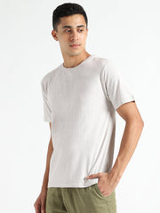 LivBio Men's T-Shirt | Grey Melange | 100% Organic Cotton | Naturally Dyed Fiber | Casual Crew Neck