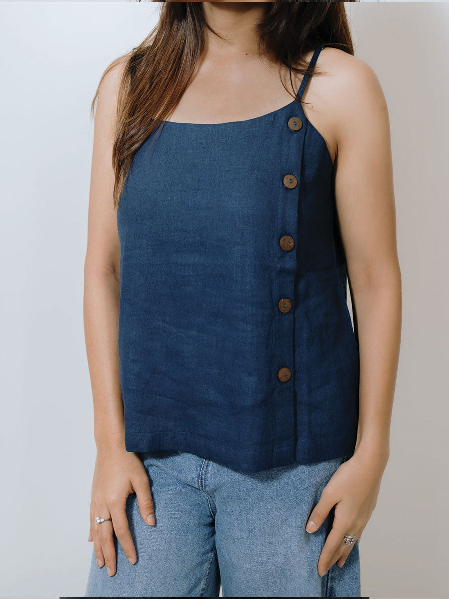 THE LINEN BUTTON TOP