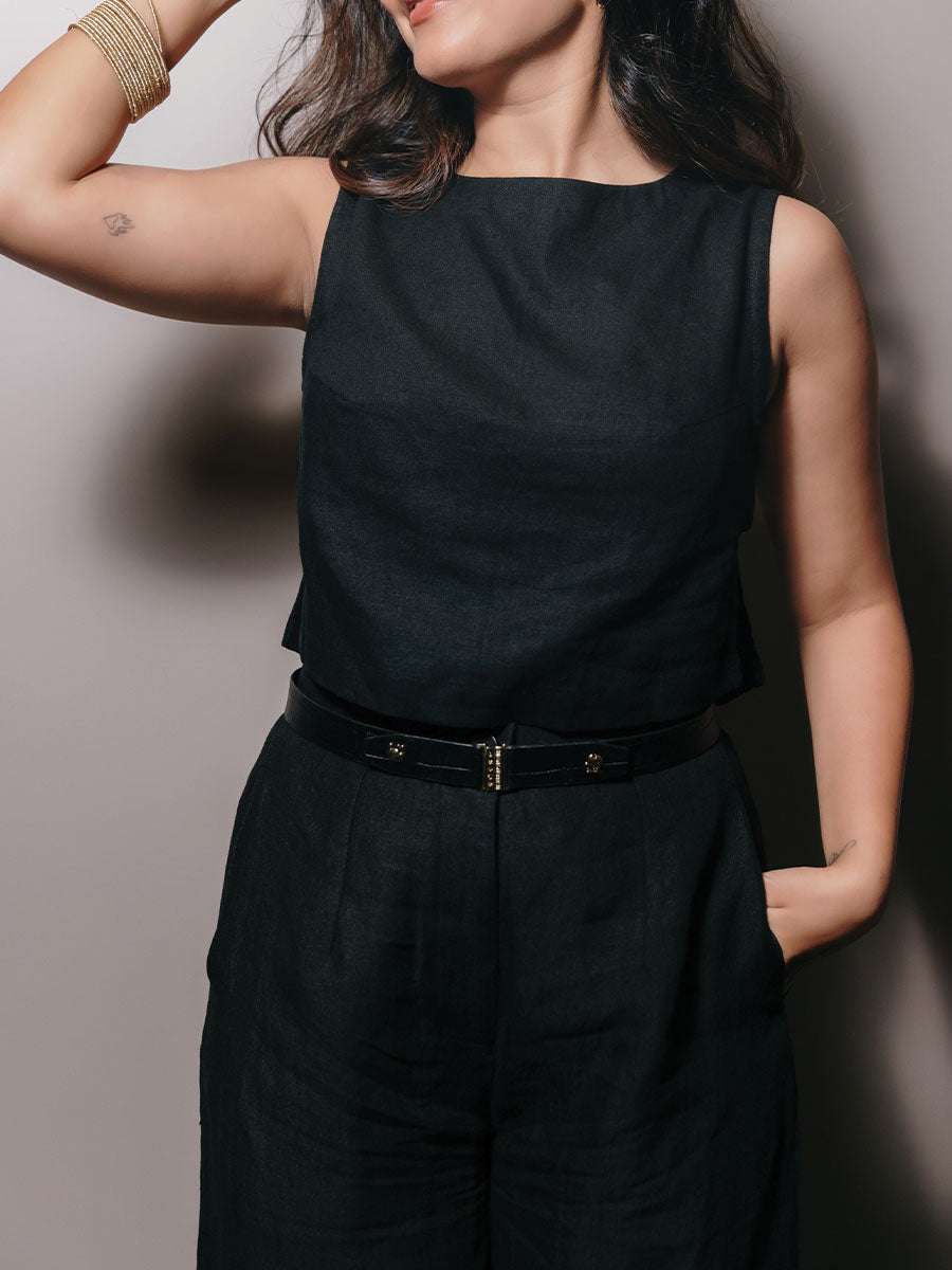 THE LINEN CUT-OUT TOP