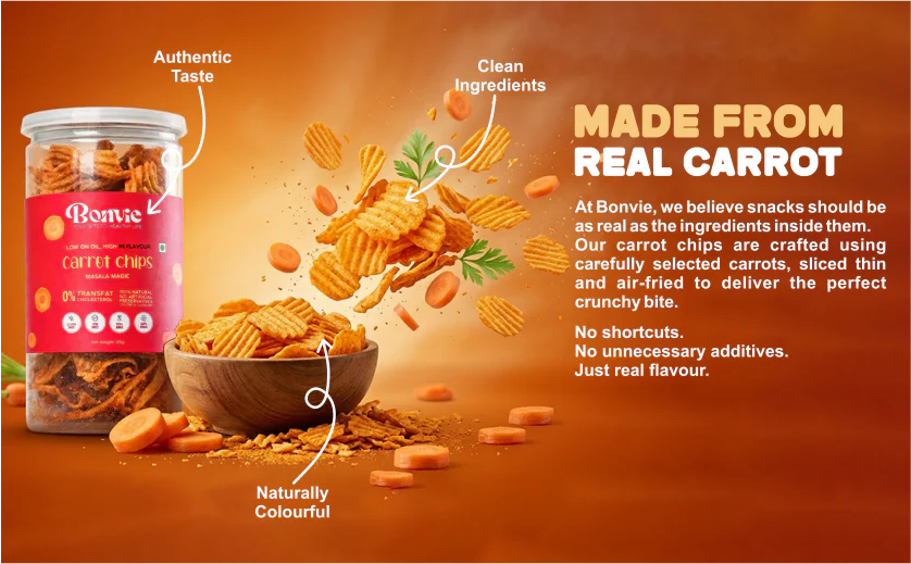 Bonvie Carrot Chips - Masala Magic Pack of 3