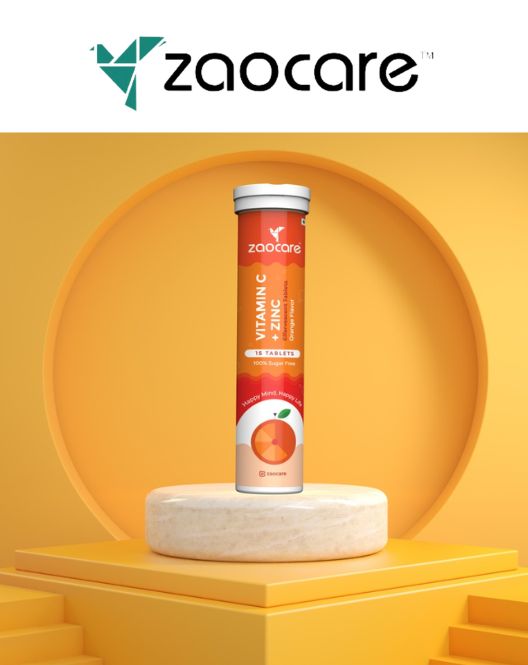 Zaocare Vitamin C & Zinc Effervescent Tablets For Glowing Skin | Immunity Booster | For Men & Women