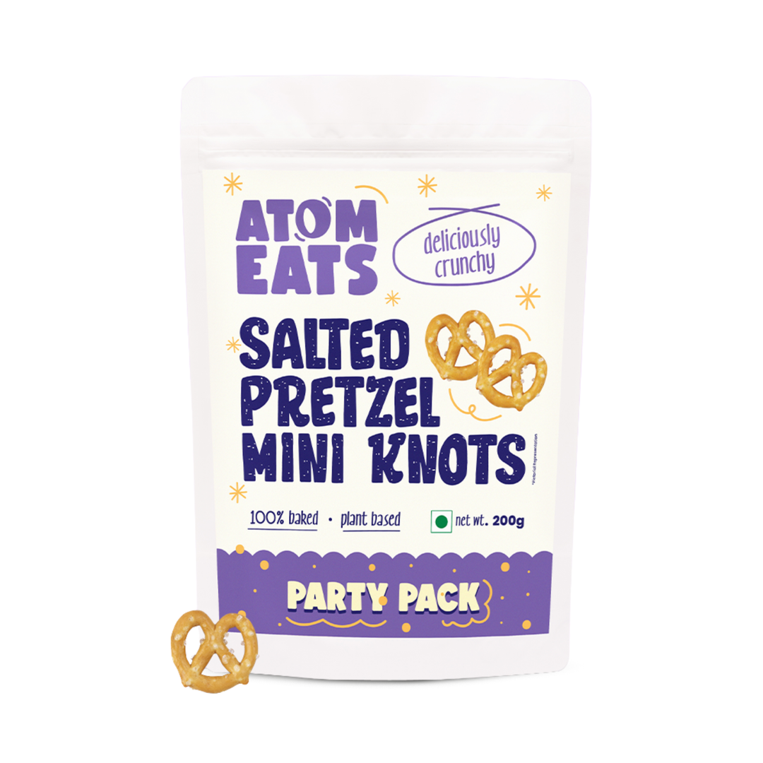 Atom Eats Salted Mini Pretzel Knots Party Pack | 200g Pack by Atom Eats