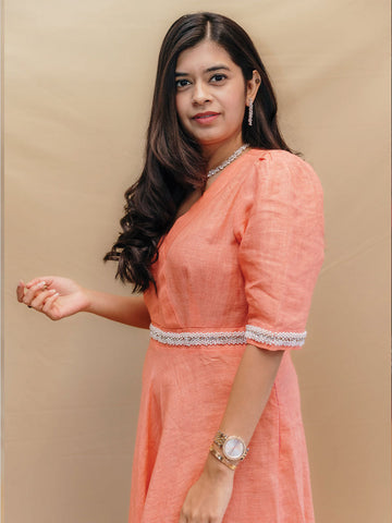 SURYA ANARKALI LINEN DRESS