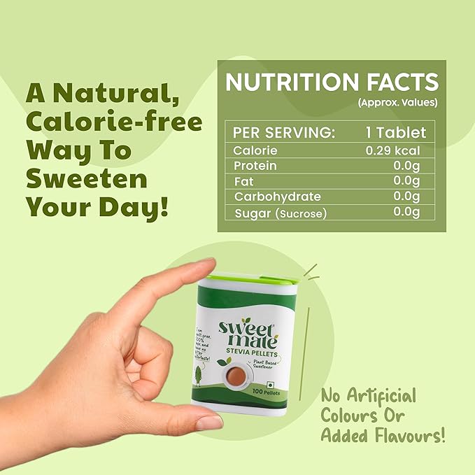 Sweetmate Stevia Tablets 100 Servings/Pack | Plant Based