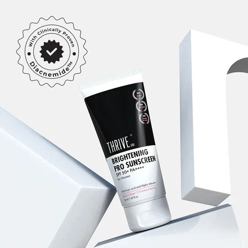 ThriveCo Brightening Pro Sunscreen For Women | SPF 50+ Pa++++ | Non-sticky & Anti-Ageing | Boosts Collagen, Fades Dark Spots & Wrinkles | 50ml