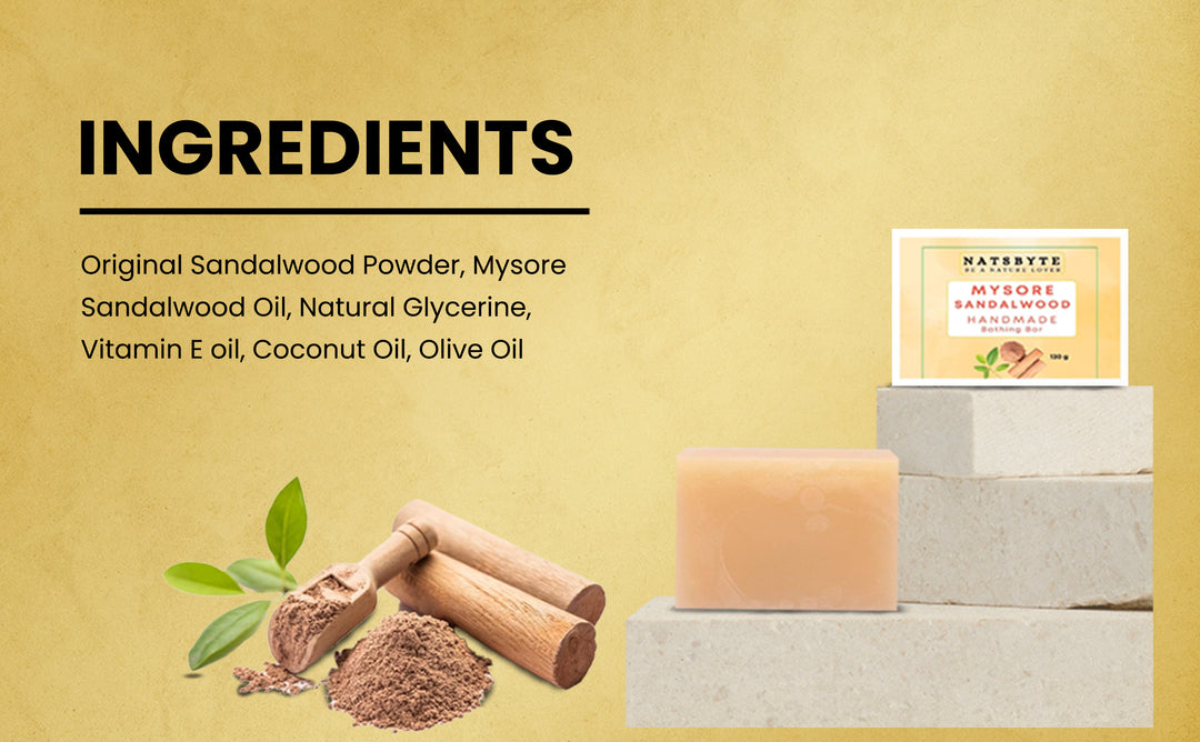 Natsbyte Handmade Mysore Sandlewood Soap for Bath - 120g