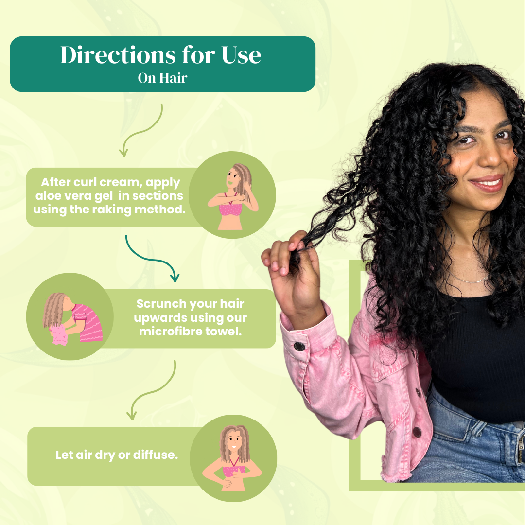 Curl Care Organic Aloe Vera Gel - 200ml for Hair & Skin