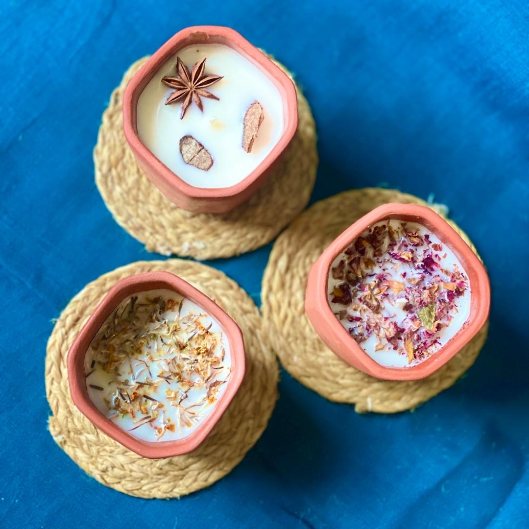Pravaah Handmade Soy Wax Candles | Zero Waste | Sets | Giftng Box