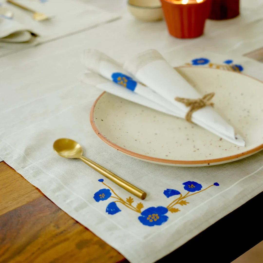 Pravaah Aaral table linen set | pure hemp | table runner, napkins and placemats | limited edition