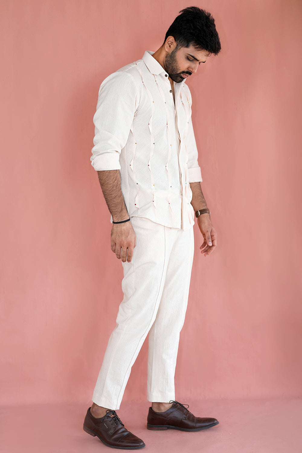 ITIDOR Niran Shirt - Pleated Cuff, Embroided Pleats On Front