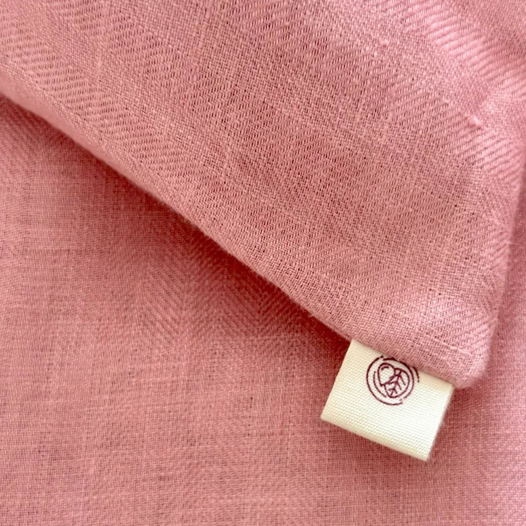 Pravaah King Size Pastel Pink Hemp Bedsheet Set - Bhinasaar