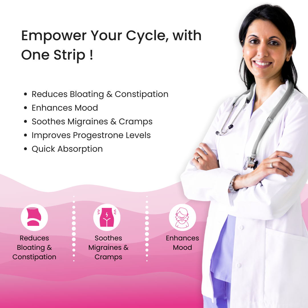 PMS Relief Oral Strips | Soothe Cramps, Bloating, and Mood Swings