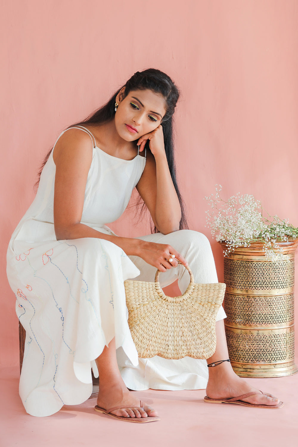 ITIDOR  Aster Kurti - Boat Neck, Front Side Slit