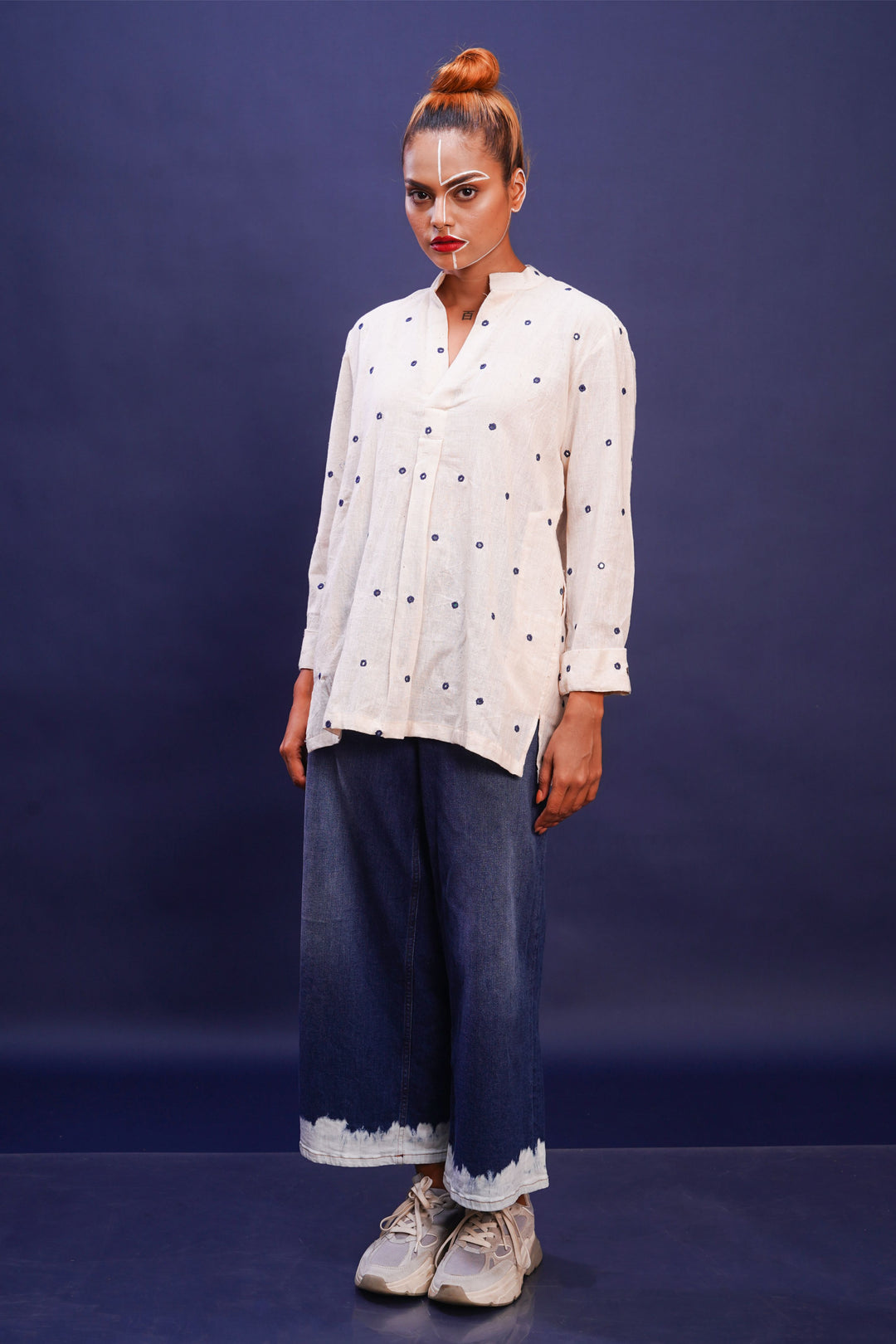 Kala cotton mirror work forever kurta for women