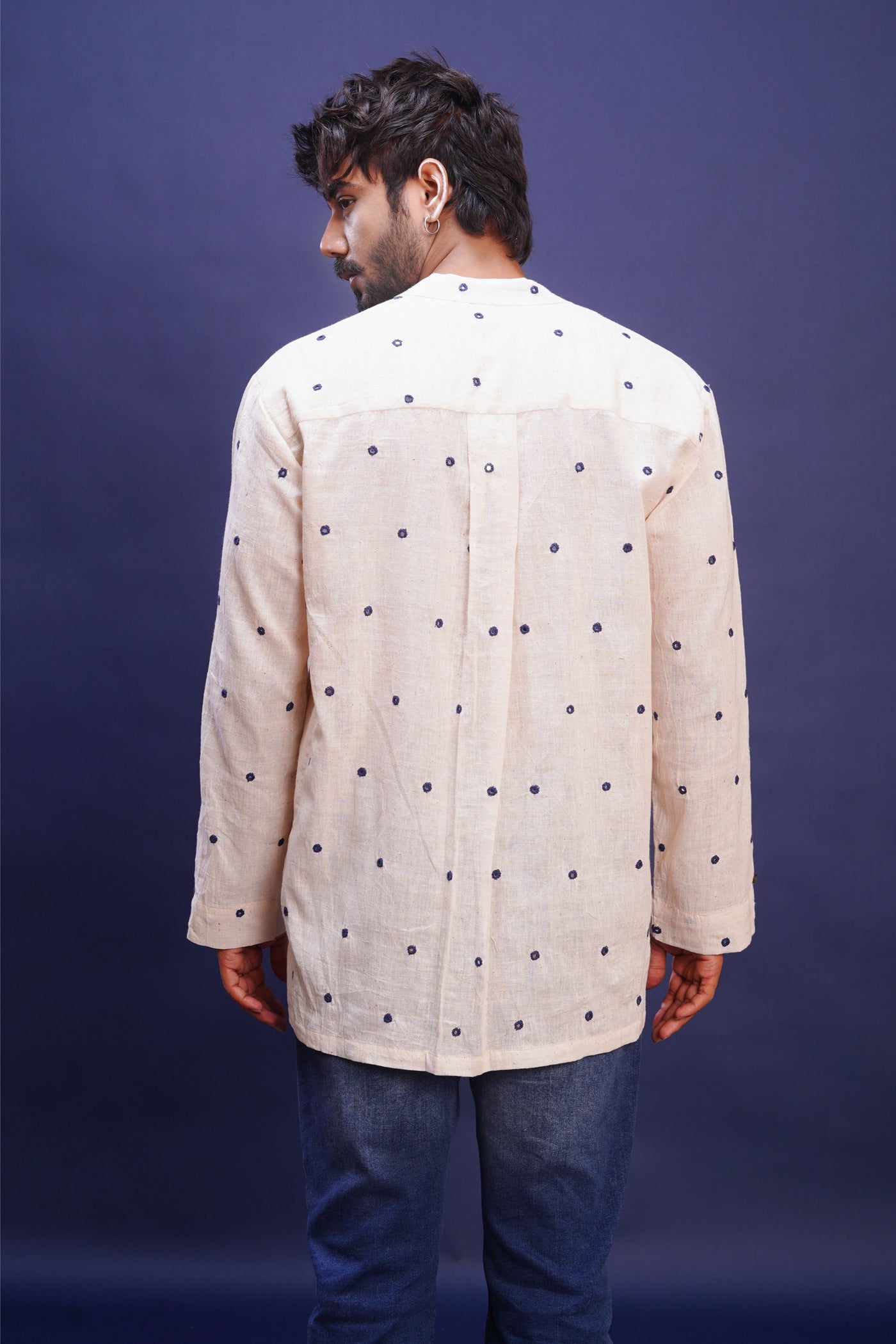 Kala cotton mirror work forever kurta for men