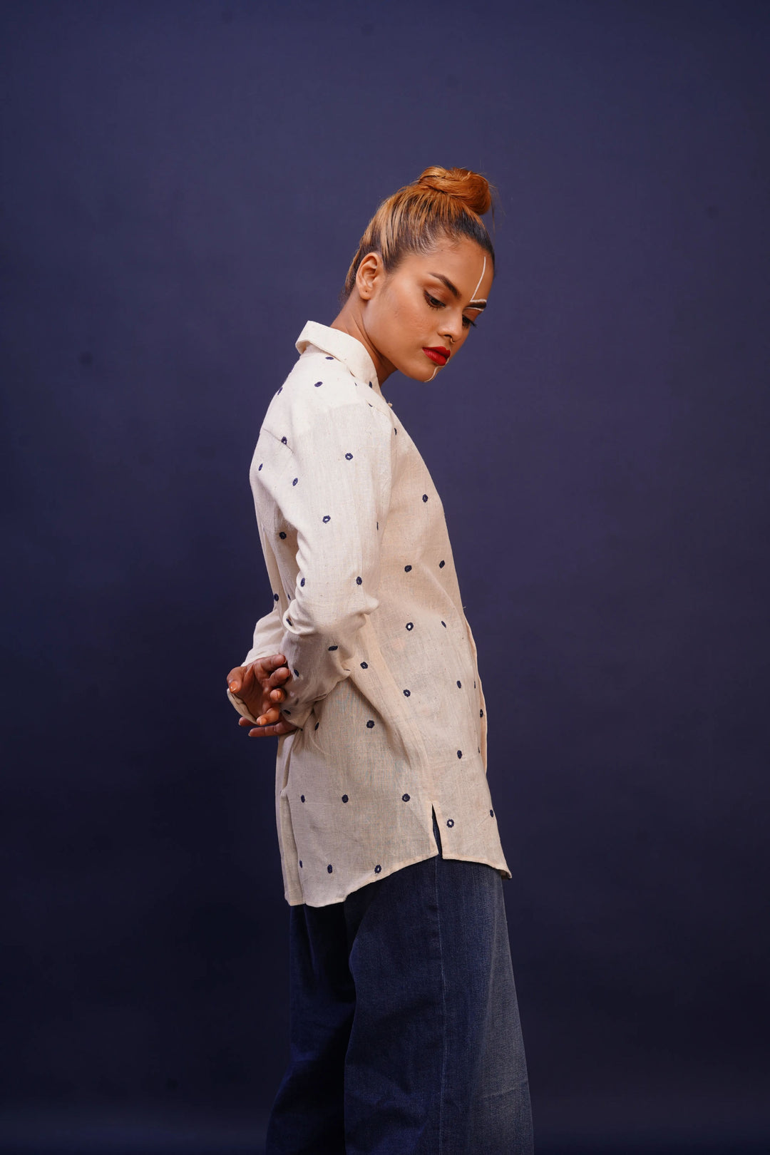Kala cotton mirror work everywhere shirt for women