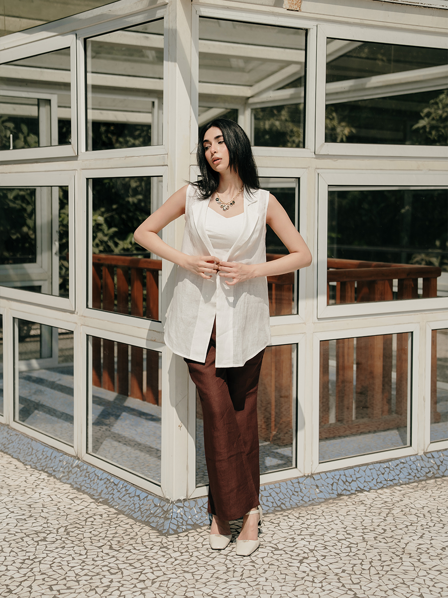 THE POWER LINEN BLAZER SET
