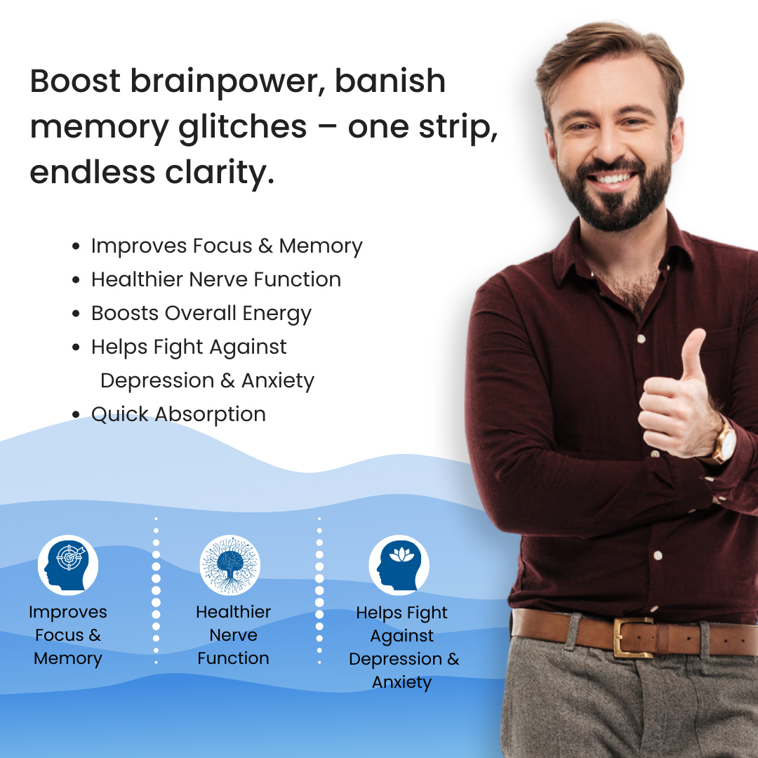 Focus+ Oral Strips | Boost Concentration and Brain Function | 30 Slips