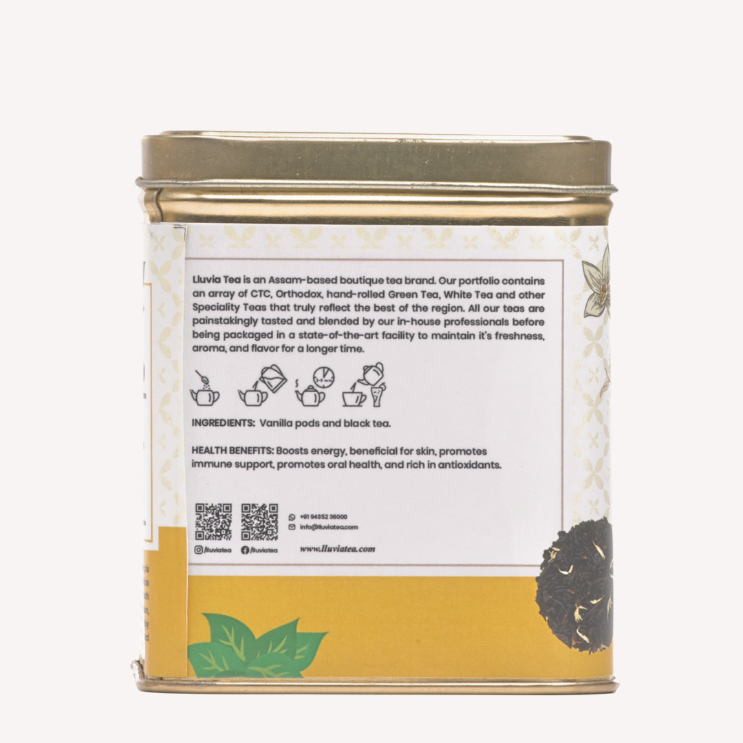 Lluvia Tea Vanilla Delight Tea - Stress Reduction | Bone Strength | Antioxidant Support (50 gm)