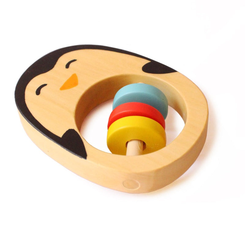 Shumee Penguin Wooden Rattle