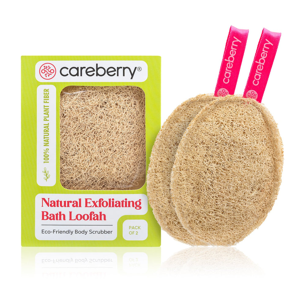 Careberry 's Earth-Embrace Exfoliating Loofah | Body Sponge Scrubber for Bathing