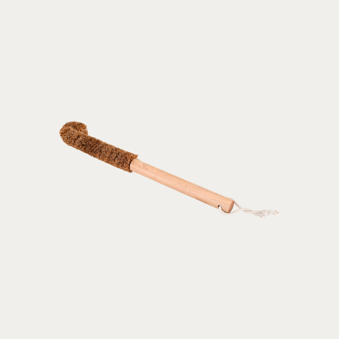 OIKO Coir Water Bottle Cleaner with Wooden Handle
