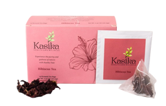 Kasika Hibiscus Flower Herbal Tea – 15 Pyramid Tea Bags | 100% Natural, Caffeine-Free | Rich in Antioxidants | Supports Heart Health & Immunity | Hot & Iced Herbal Tea | Vegan & Gluten-Free