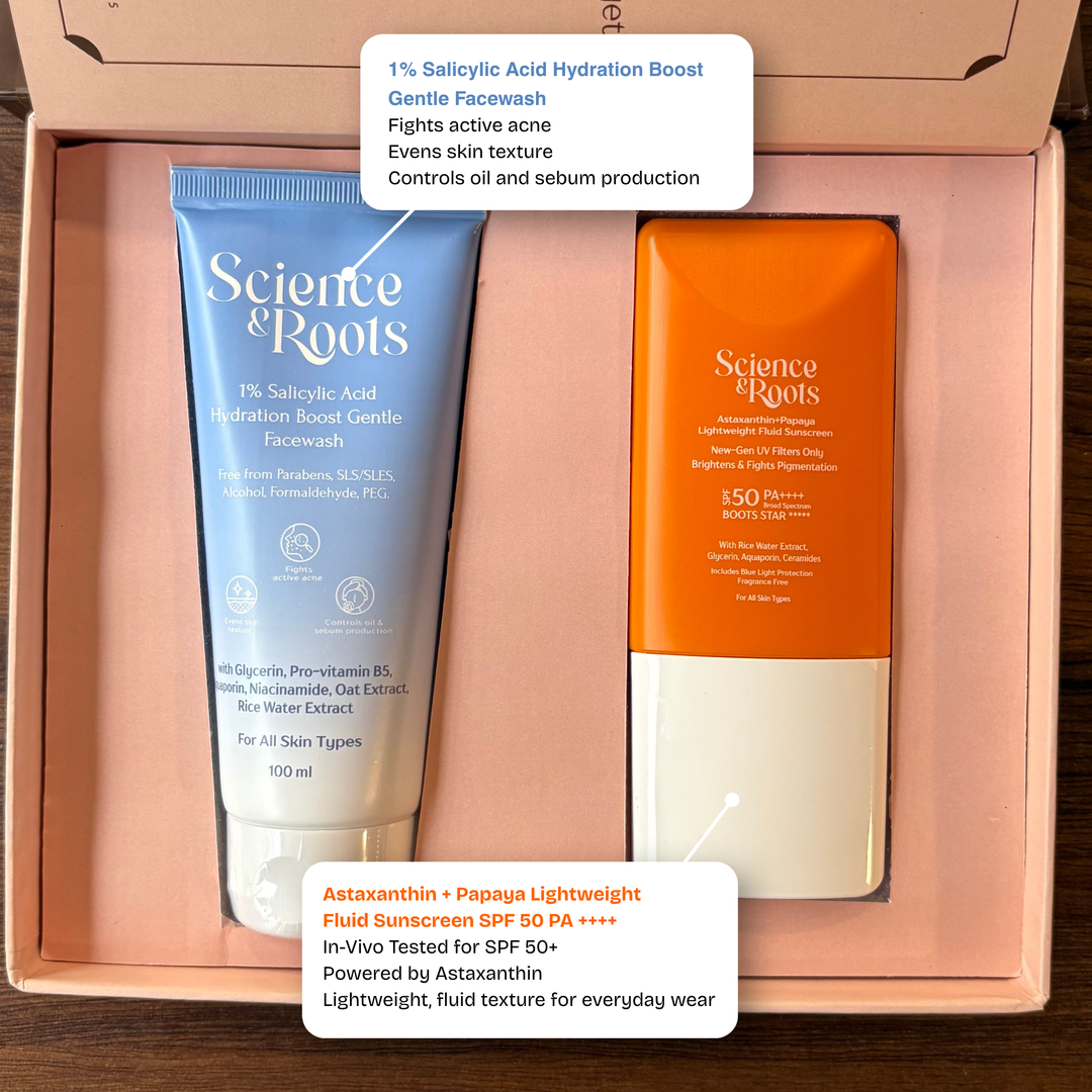 Science & Roots Skincare Handbook - More than a gift box - A complete skincare experience | Suitable for sensitive skin | All skin types - Cleanse, Hydrate & Protect
