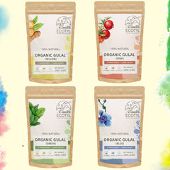Ecotyl Herbal Gulal | Floral Color & Skin Friendly | Set of 4 Colors (100g Each)