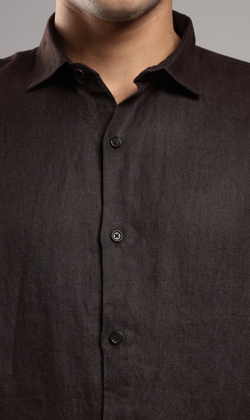 Cocoa Brown Linen Shirt