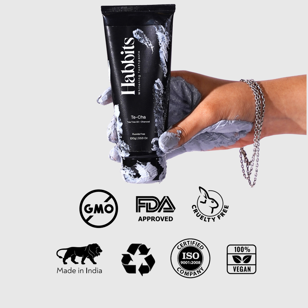 Habbits Whitening Toothpaste Duo | Natural & Fluoride-Free | Apple Mint & Charcoal Mint | (Pack of 2)
