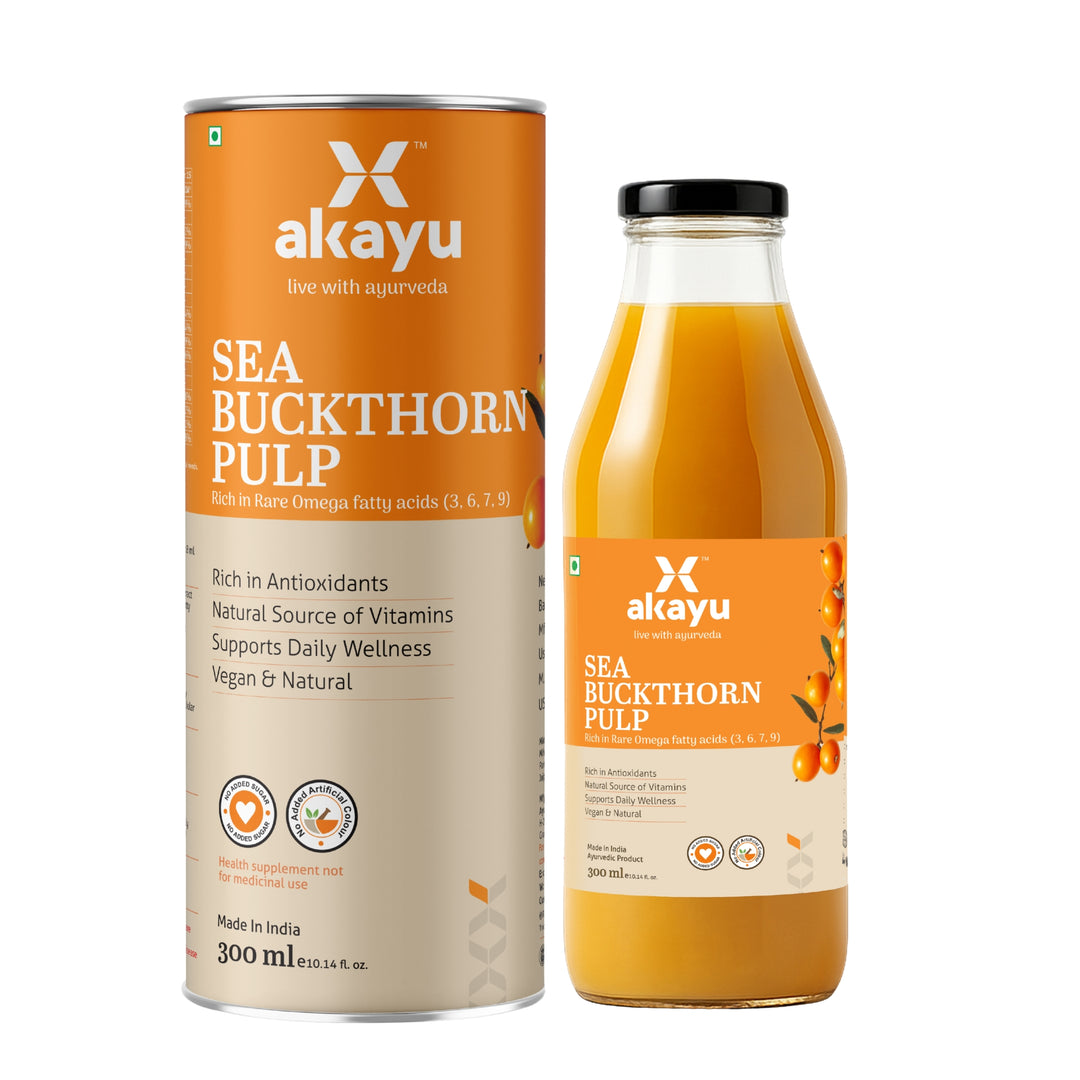 Akayu Sea Buckthorn Pulp 300ml | Antioxidant Superfruit Rich in Omega 3, 6, 7 & 9 Fatty Acids | Supports Immunity, Skin Health & Overall Wellness