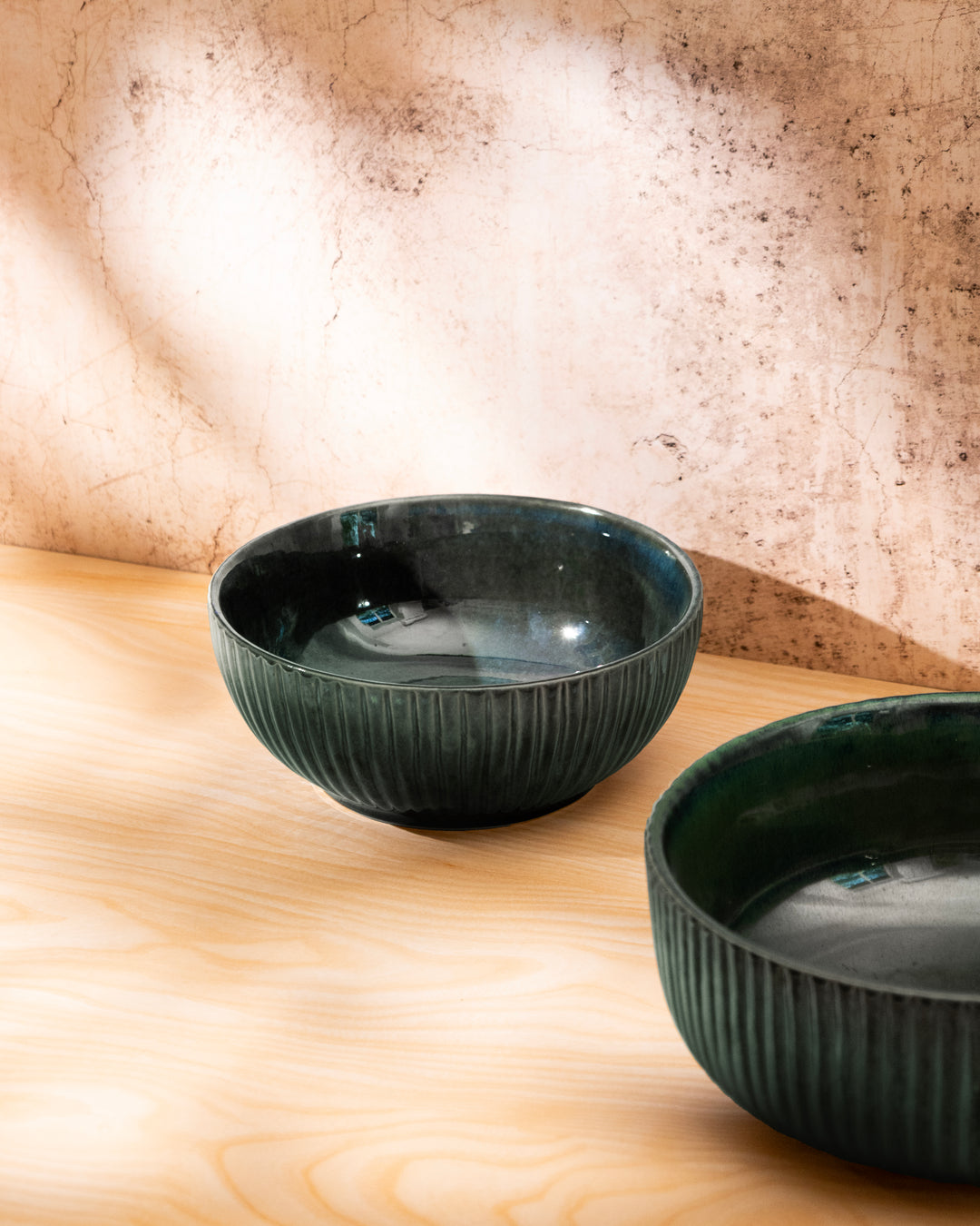 Deep Forest Ceramic Serving Bowls Set
