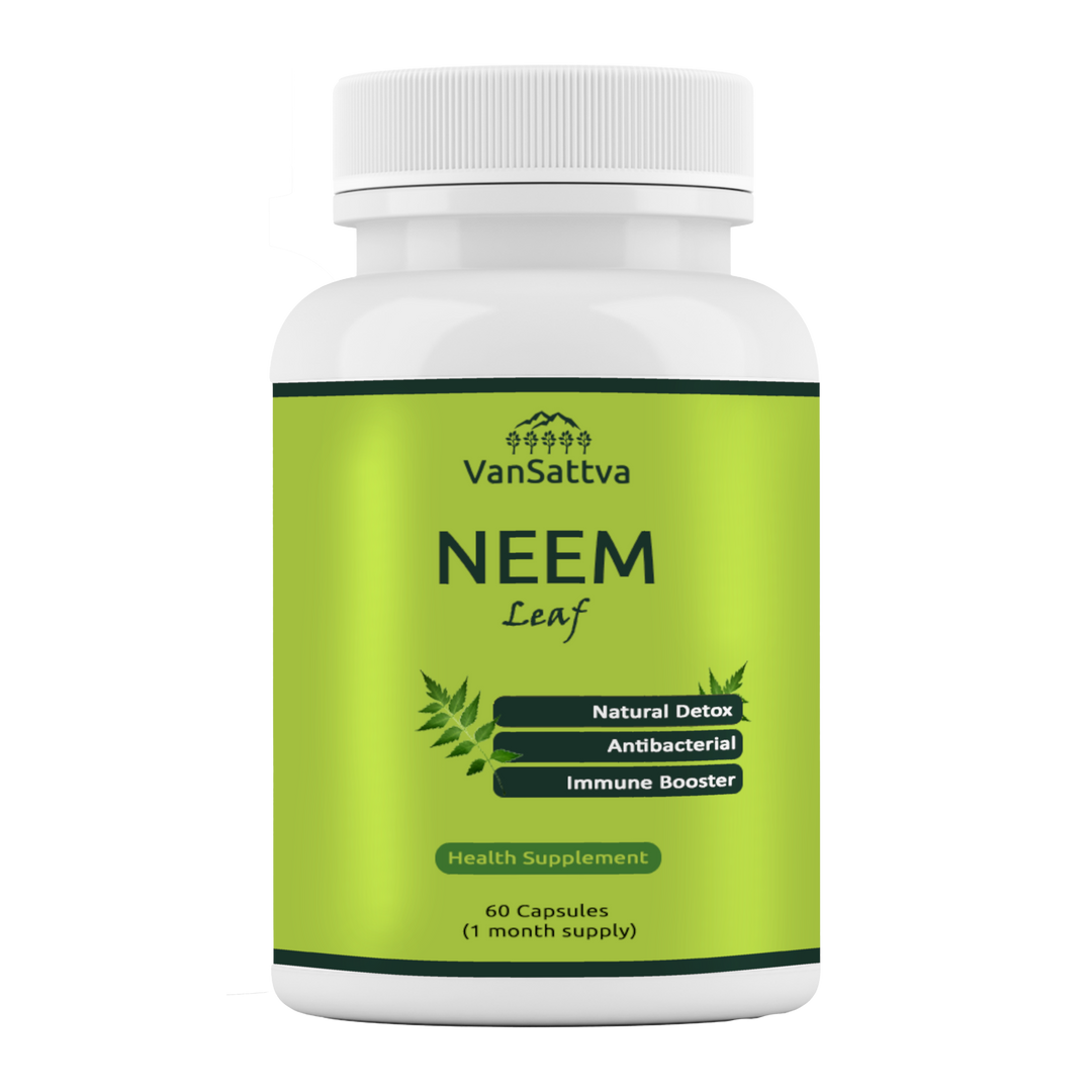 Vansattva Neem Capsules 650mg – Natural Skin & Blood Purifier Support – Herbal Detox & Immunity Support – Veg Capsules – 60 Count – Made in India