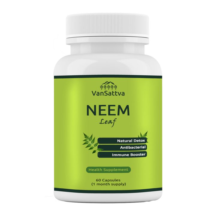 Vansattva Neem Capsules 650mg – Natural Skin & Blood Purifier Support – Herbal Detox & Immunity Support – Veg Capsules – 60 Count – Made in India