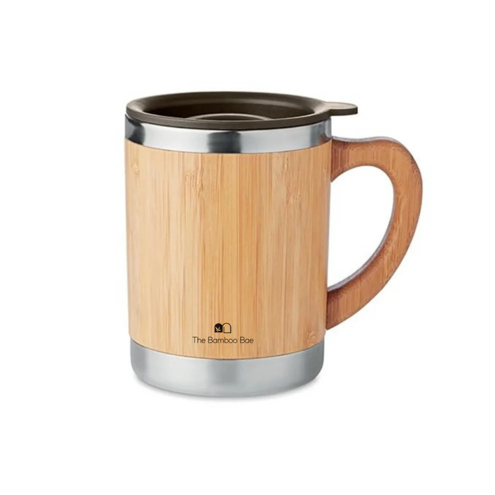 The Bamboo Bae Bamboo Mug | Stainless Steel Tumbler | Leak Proof | Eco Friendly Travel Mug | Hot & Cold | BPA Free