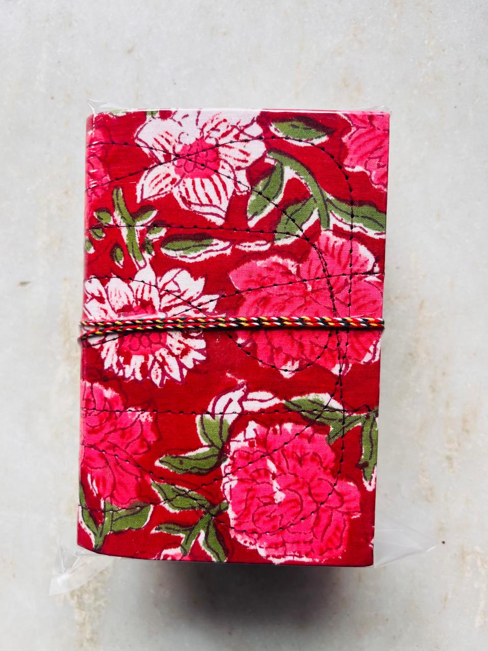 Set of 2 Handcrafted Fabric Diary | 15 × 10 cm | Peekaboo | Softbound with Strings