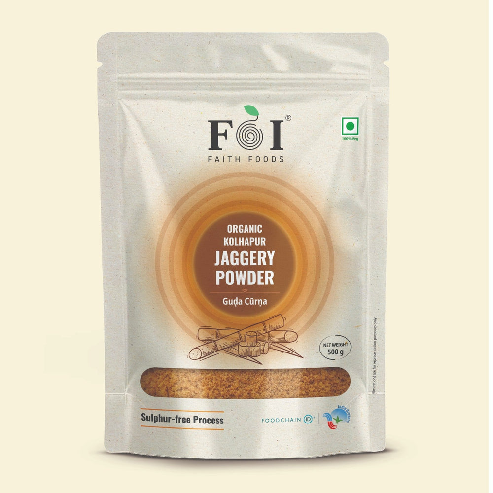 FaithFoods Kolhapur Jaggery Powder | Organic Sweetener
