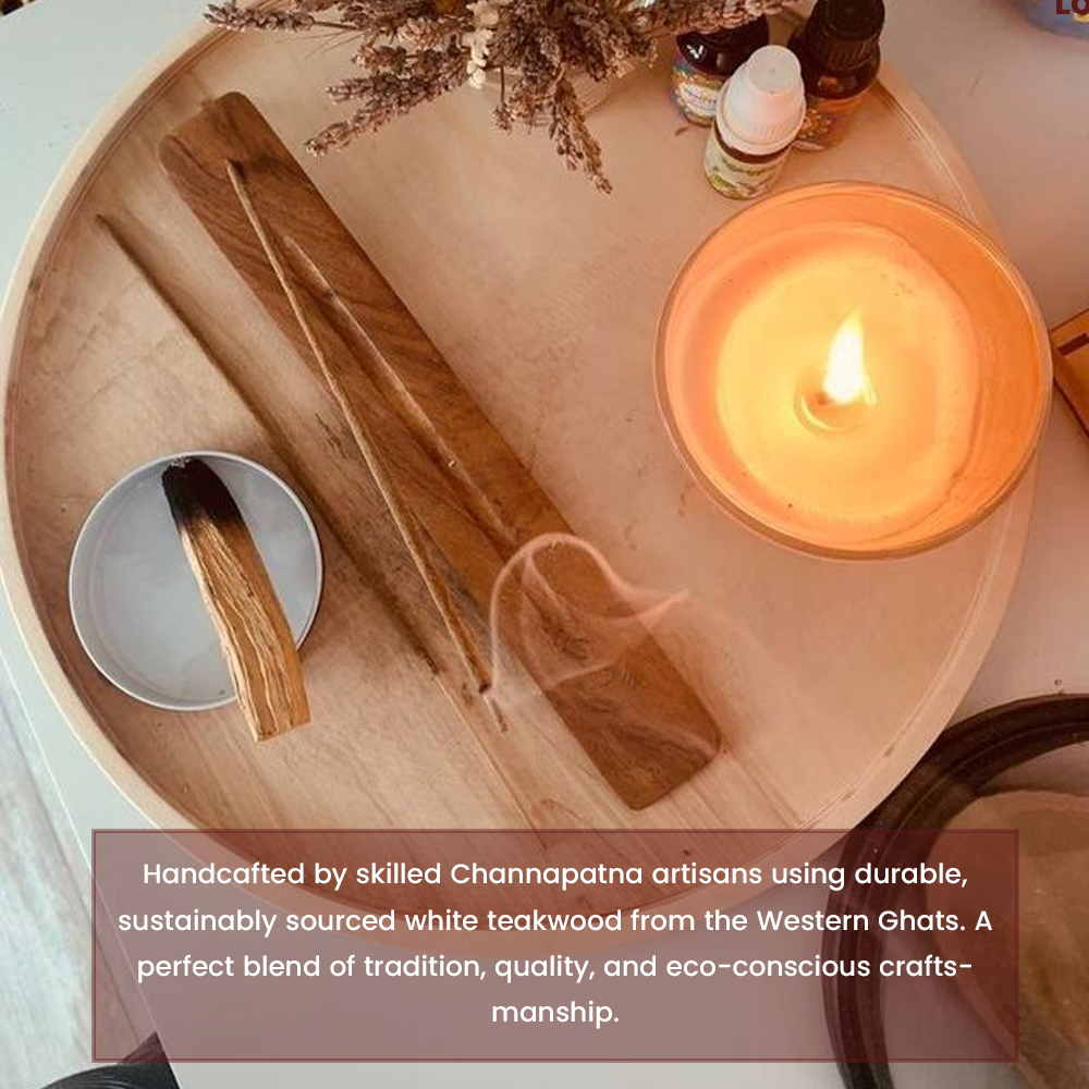 KHEONI Incense Holder Agarbatti Stand (Wooden Slide)