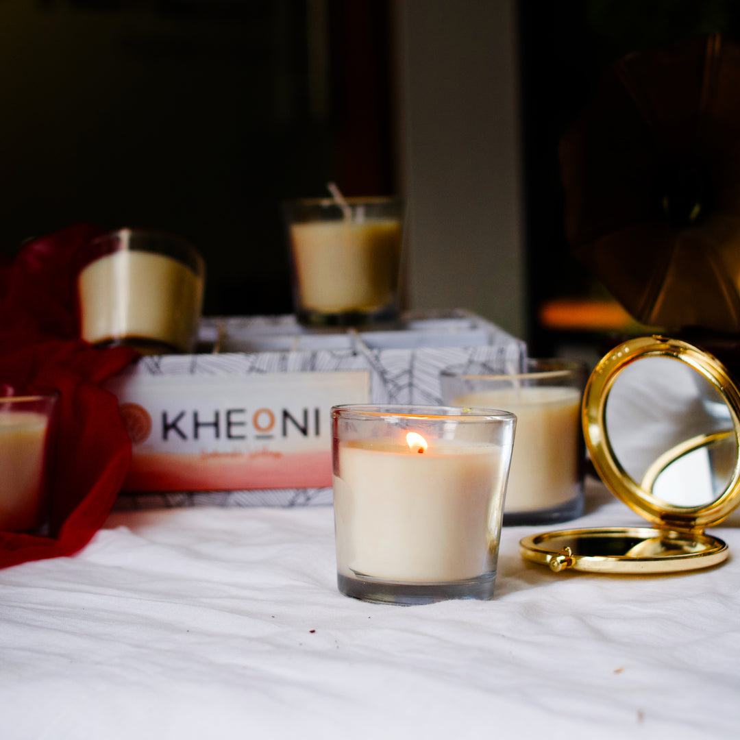 KHEONI Scented Aromatic Candle - Spicy Fragrance - Pack of 6