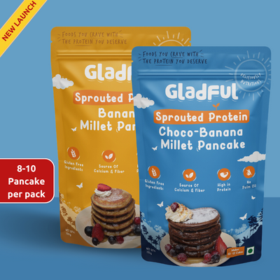 Sprouted pancake banana & choco banana with millet masoor lobia protein for kids & families - pack of 2 - 300 gms