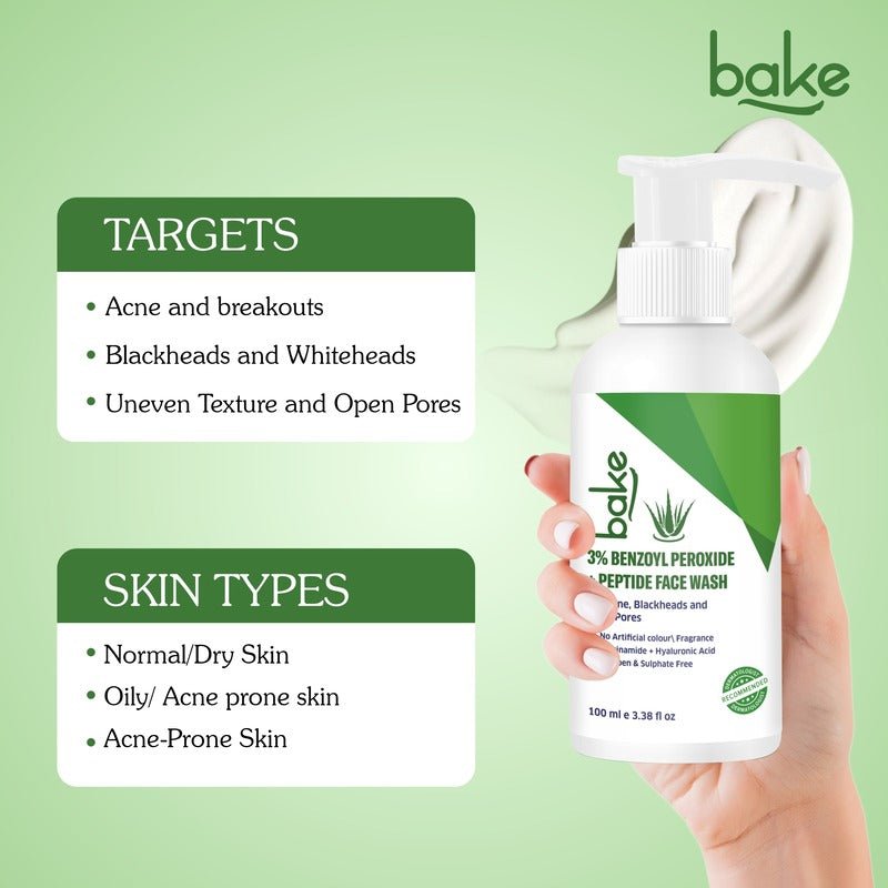 3% Benzoyl Peroxide Face Wash with Peptides – Clears Acne, Pores & Blackheads - Suspire
