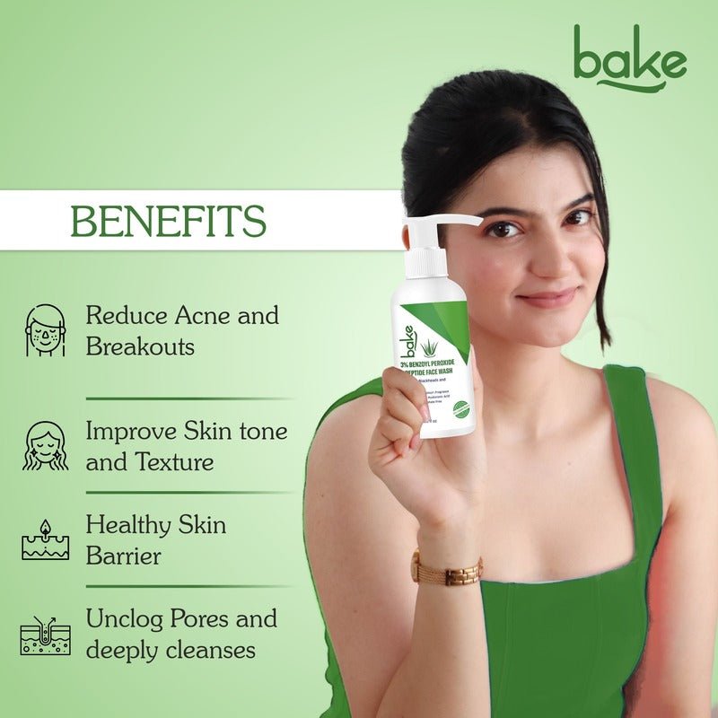 3% Benzoyl Peroxide Face Wash with Peptides – Clears Acne, Pores & Blackheads - Suspire