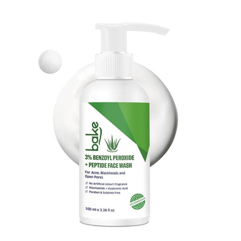 3% Benzoyl Peroxide Face Wash with Peptides – Clears Acne, Pores & Blackheads