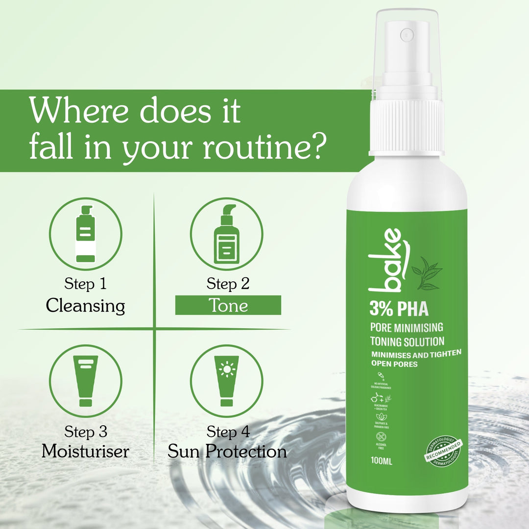 3% PHA Toner with Gluconolactone & Niacinamide for Minimising & Tightening Open Pores, Acne & Oil Control - Suspire