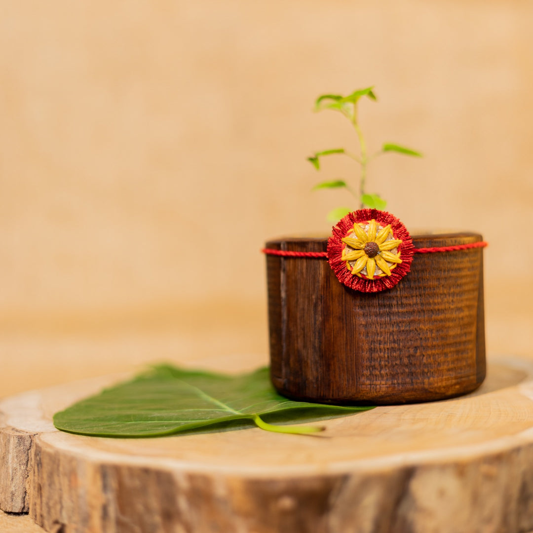 Scrapshala Surajmukhi Plantable Rakhi | Roli-Chawal Included