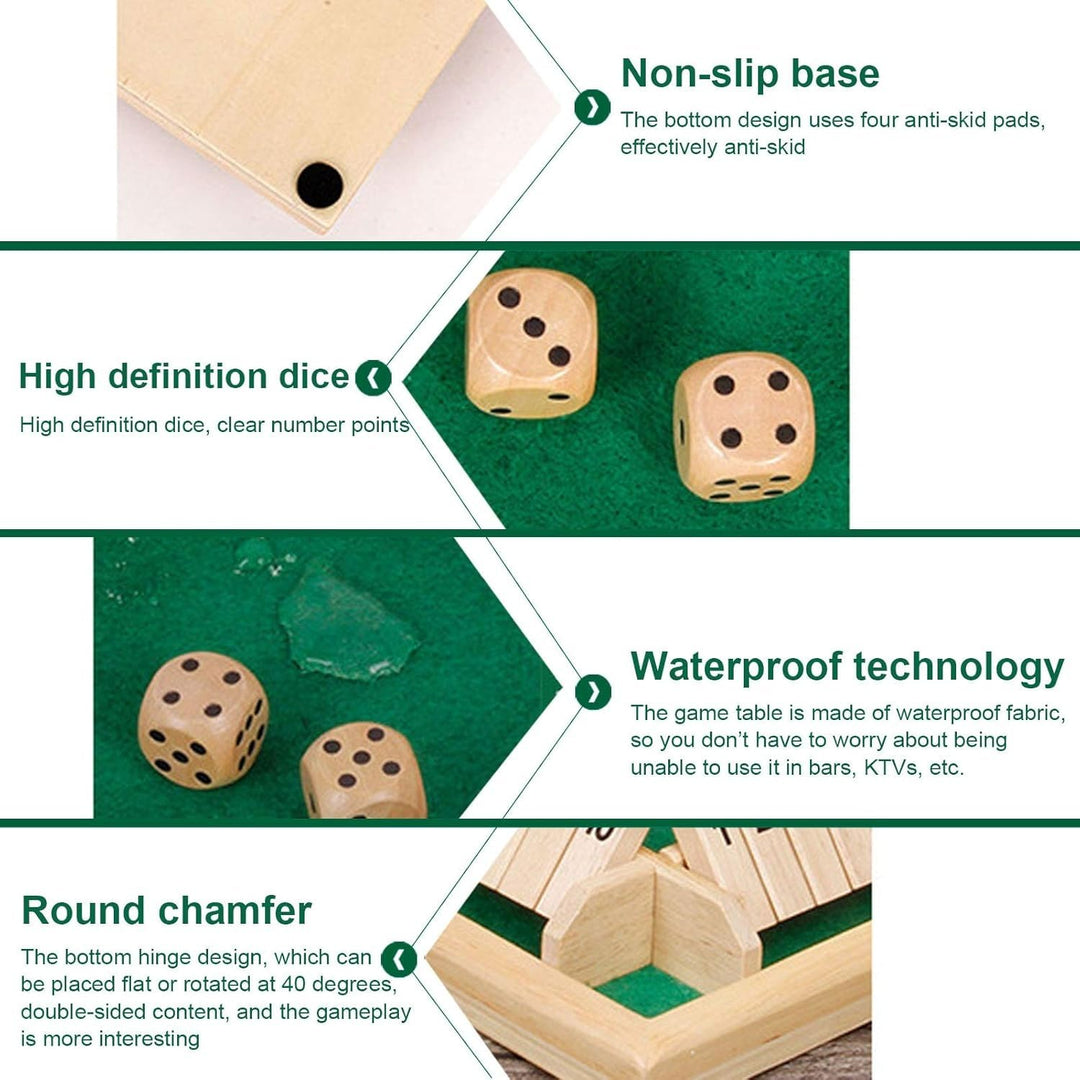 Wudly Wooden Classic Shut the Box Dice Game
