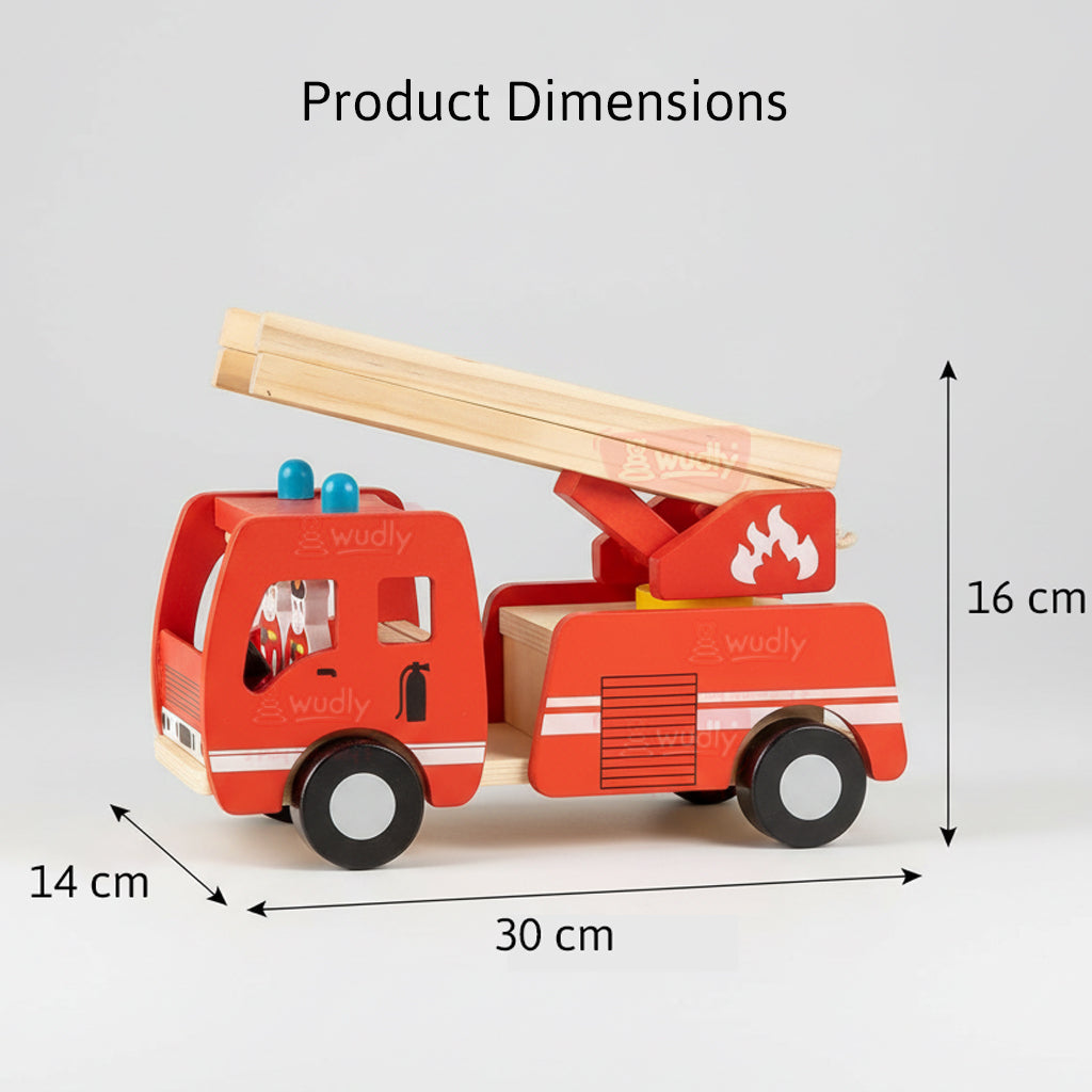 Wudly Wooden Fire Truck