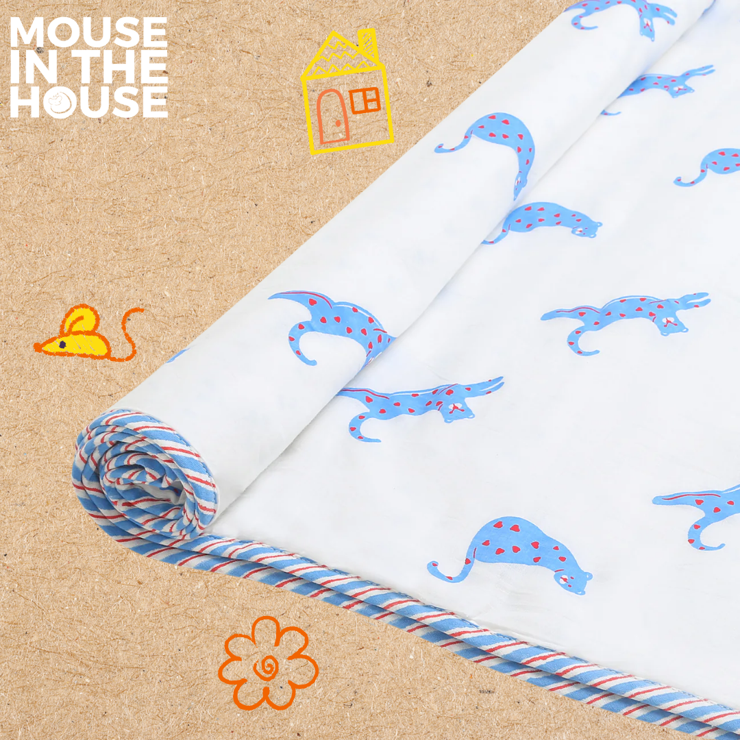 Mouse In The House Blue Panther- Blanket